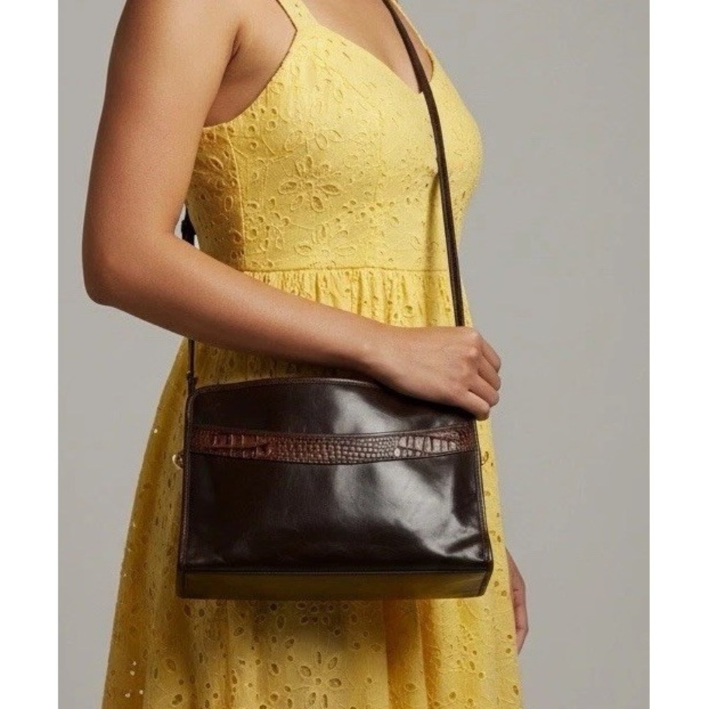 Brahmin Vintage Deville Black Tuscan Colle Handbag- Preowned